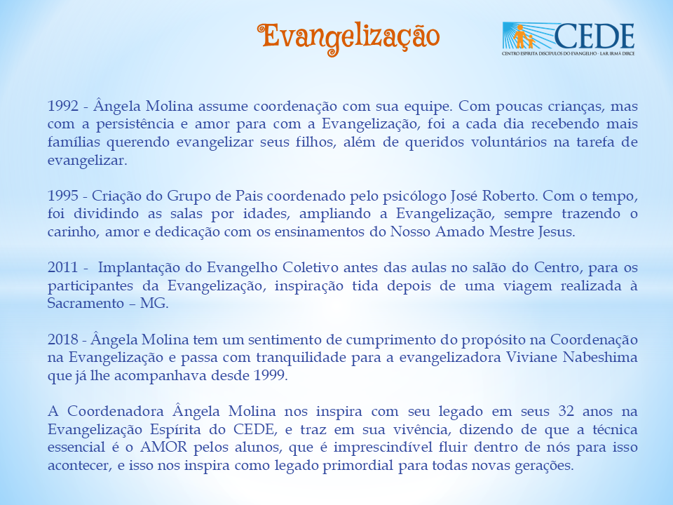 Nossos Evangelizandos