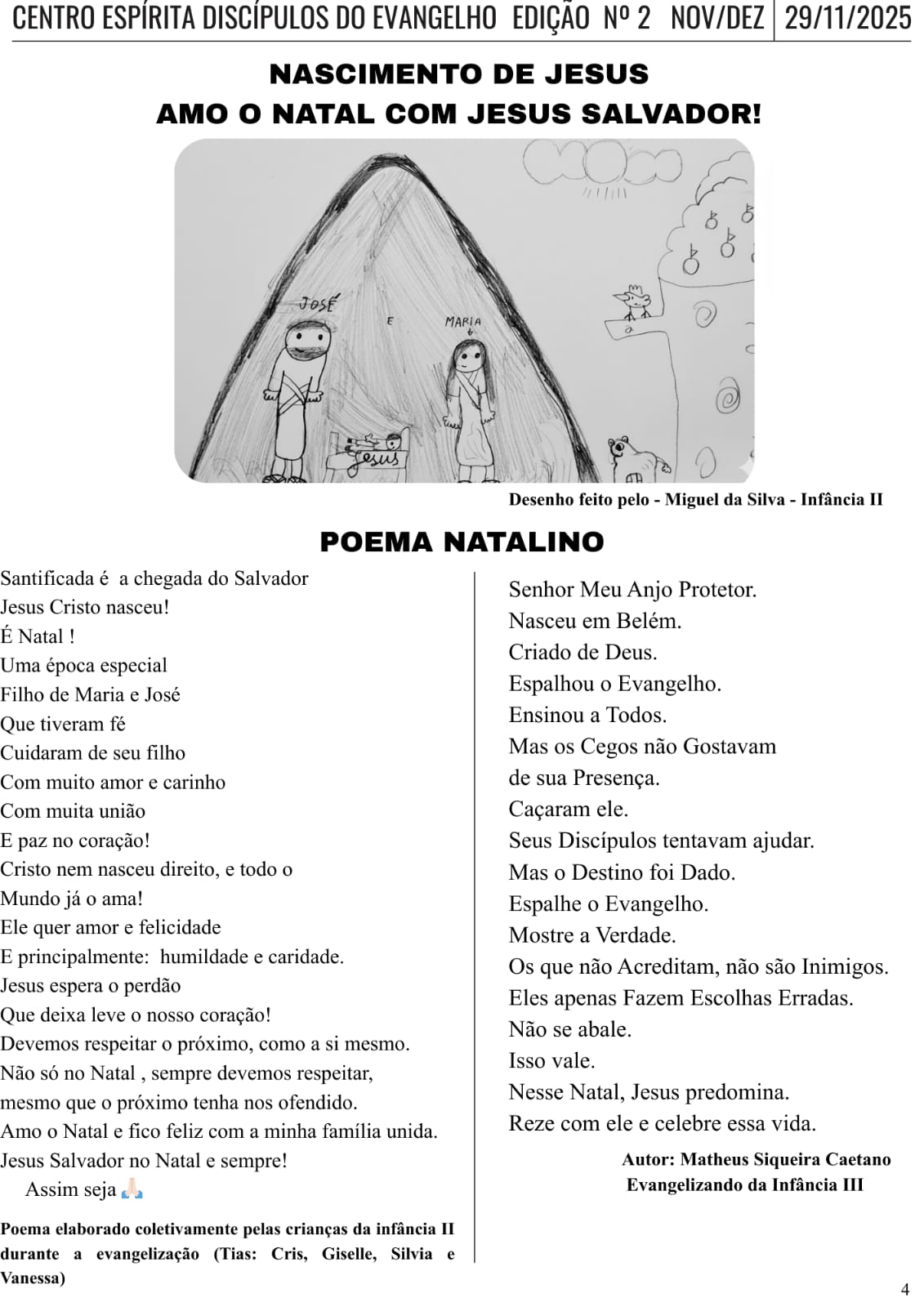 - Amo o Natal com Jesus salvador - Poema natalino 