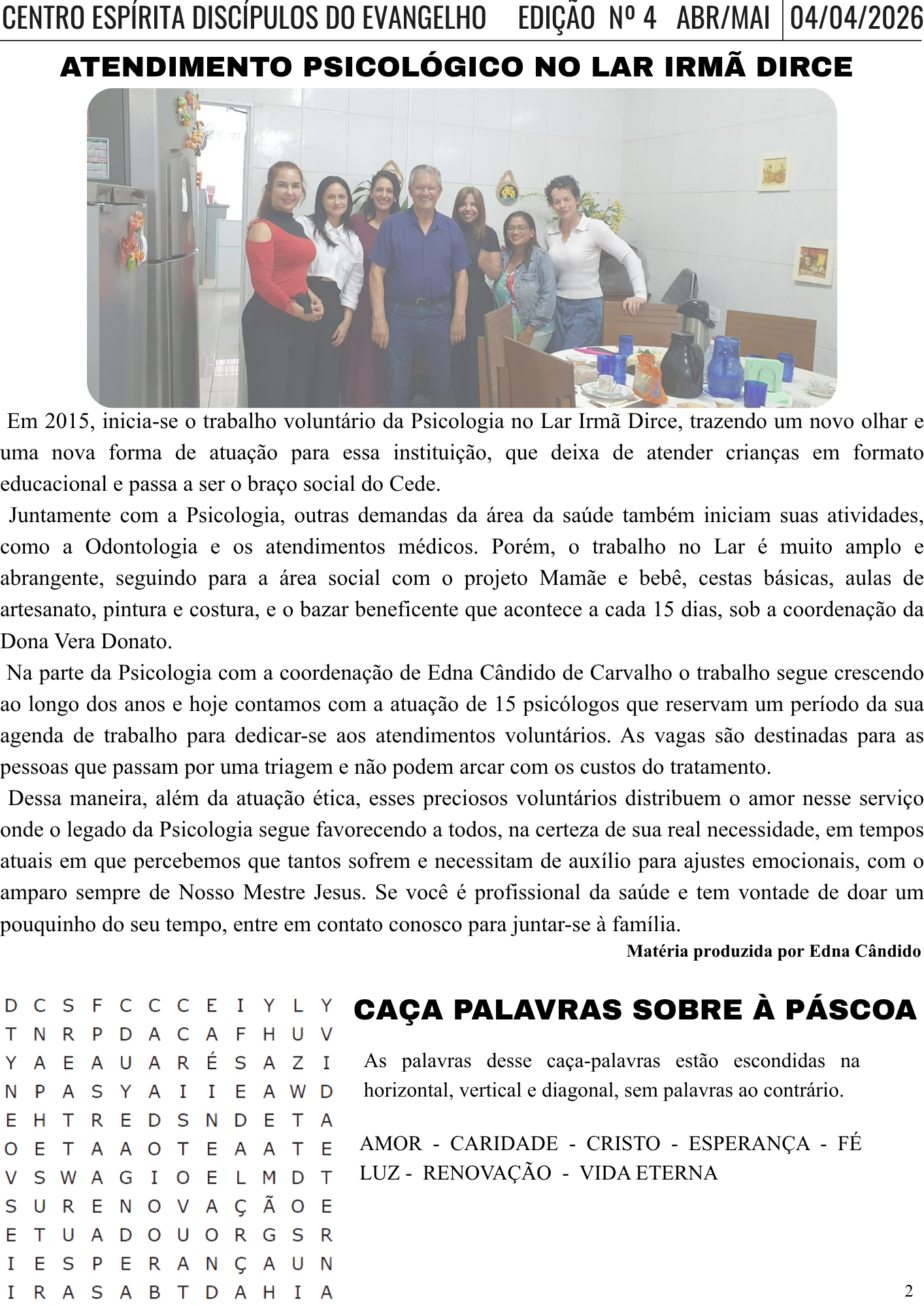 Atendimento Psicológico / Caça-Palavras