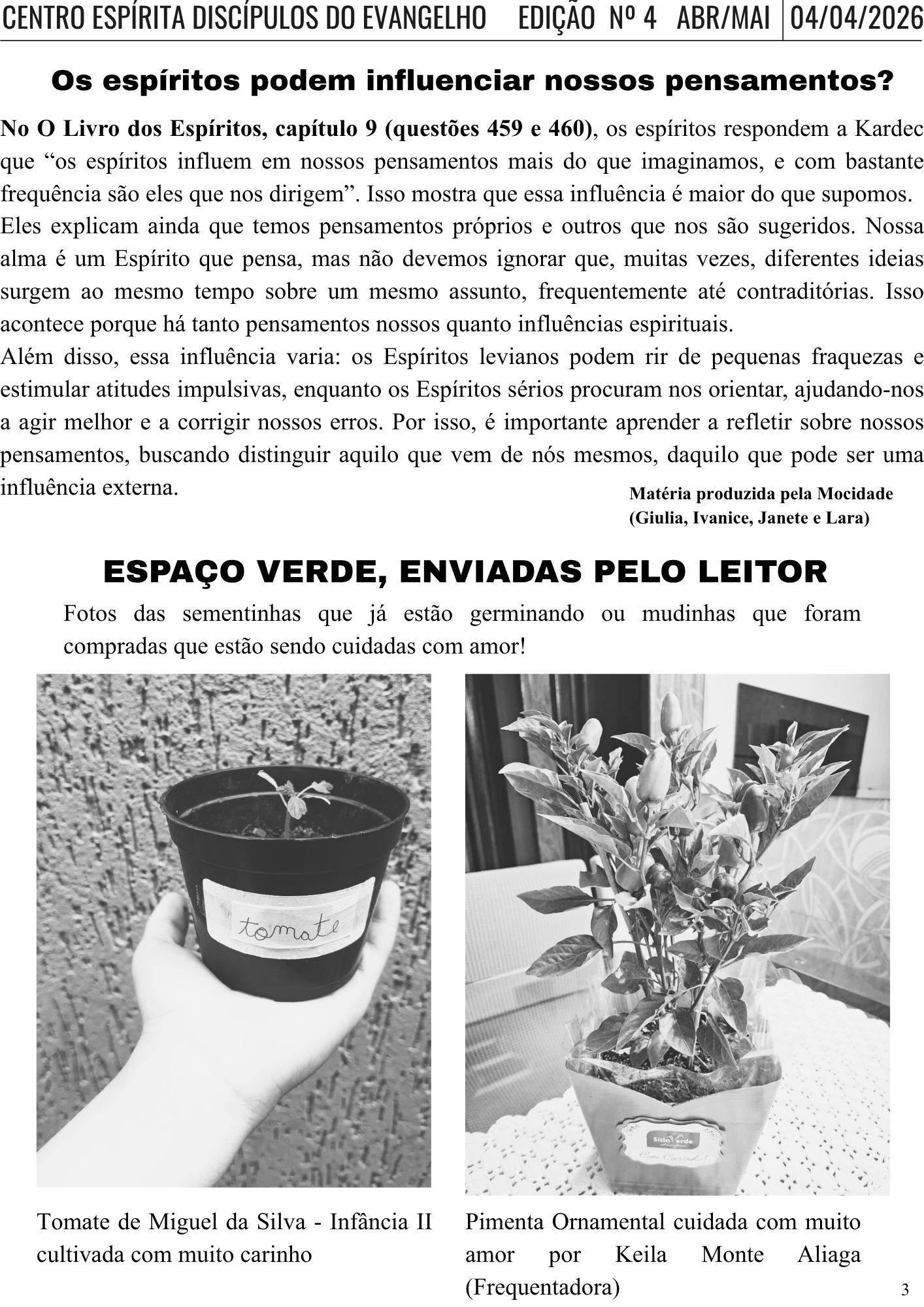 Influência dos Espíritos / Espaço Verde