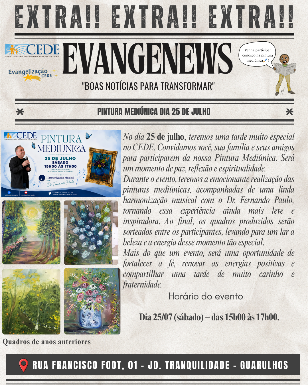 ✨ EXTRA! EXTRA! EVANGENEWS ✨ - Pintura Mediúnica